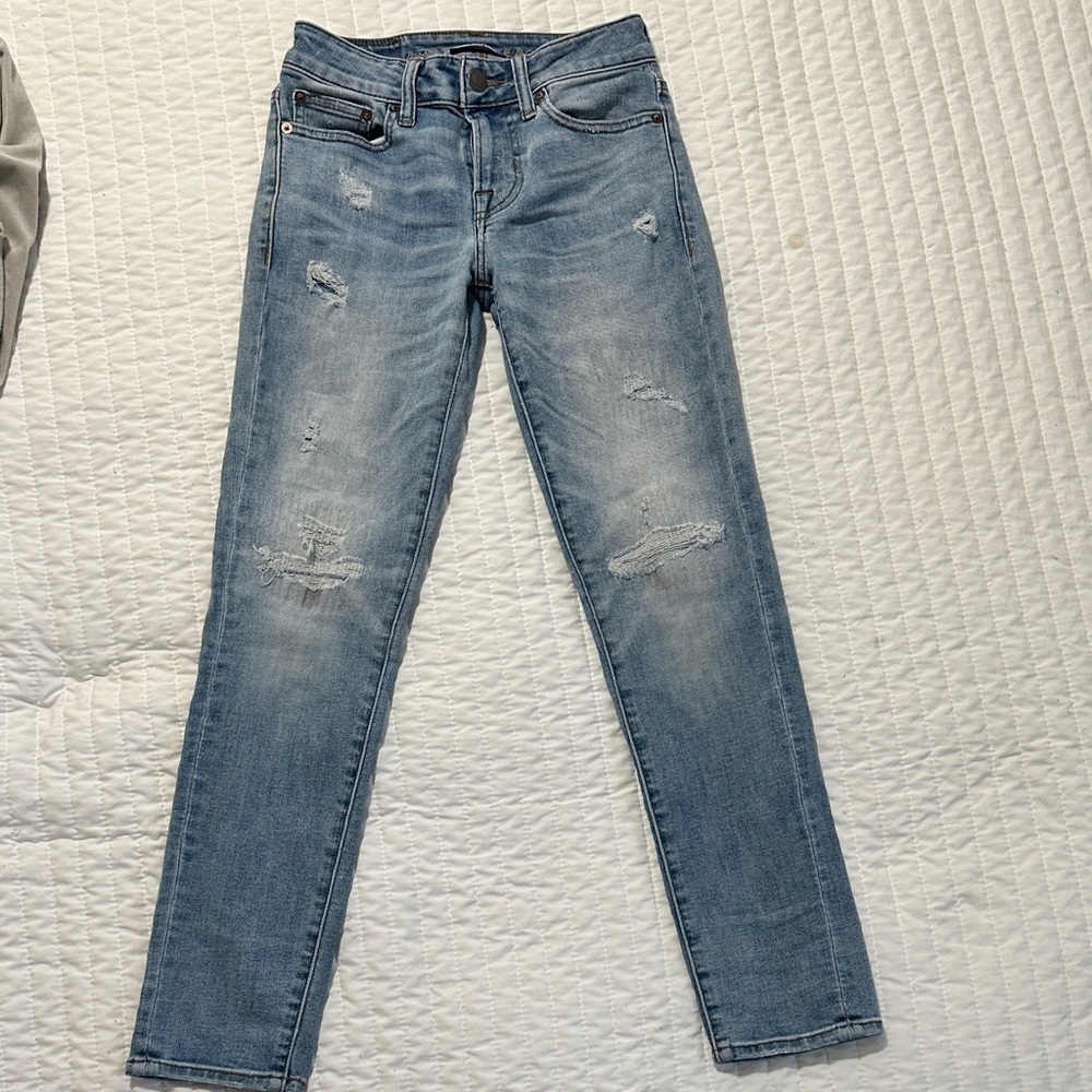 American Eagle Outfitters Light Blue Distressed Jeans 26x28 next level airflex